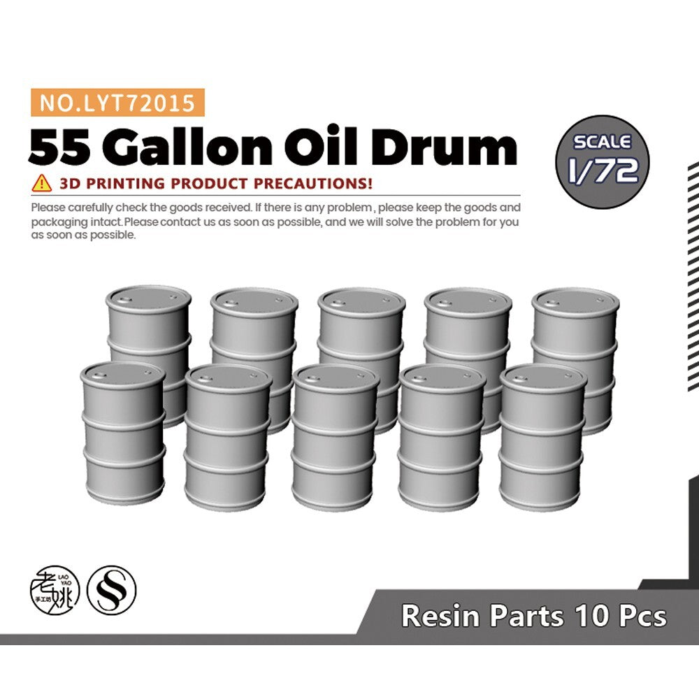 Yao's Studio LYT72015 1/72 HO 55 Gallon Oil Drum For Model Railroad Display Prop