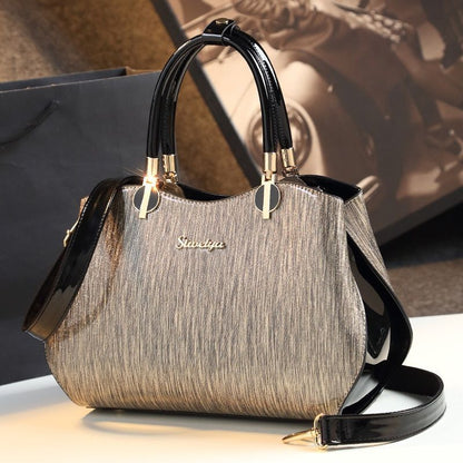 Simple Shoulder Bag Handbag Purses Patent Leather Messenger Clutch 33*13*22 CM