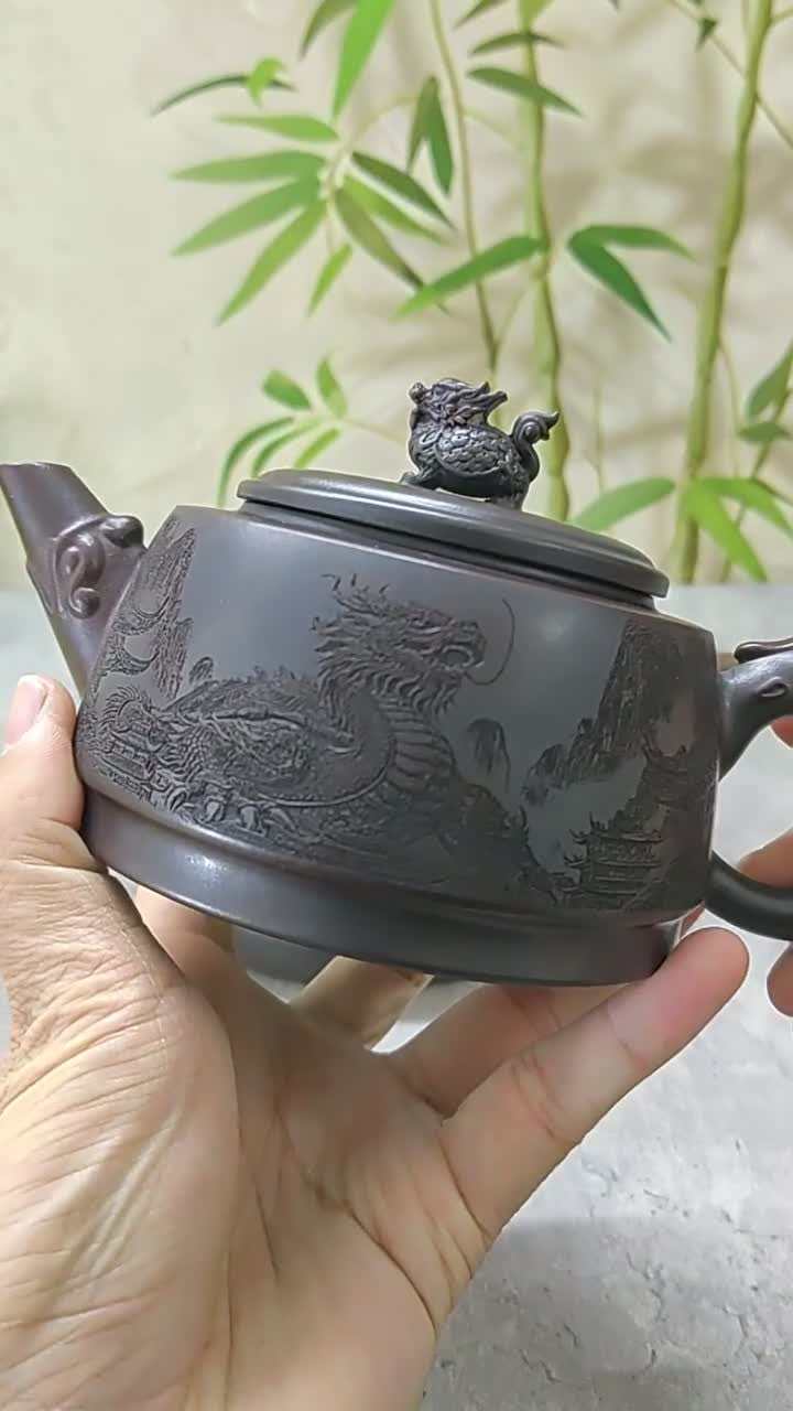 Original Ore Real Yixing Zisha Clay Tea Pot Hand Carved Chinese Master Pot China