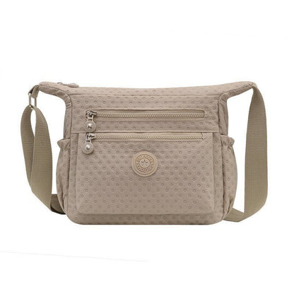 Shoulder Bag Waterproof Nylon Handbag Zipper Purse Messenger Crossbody Bag Purse