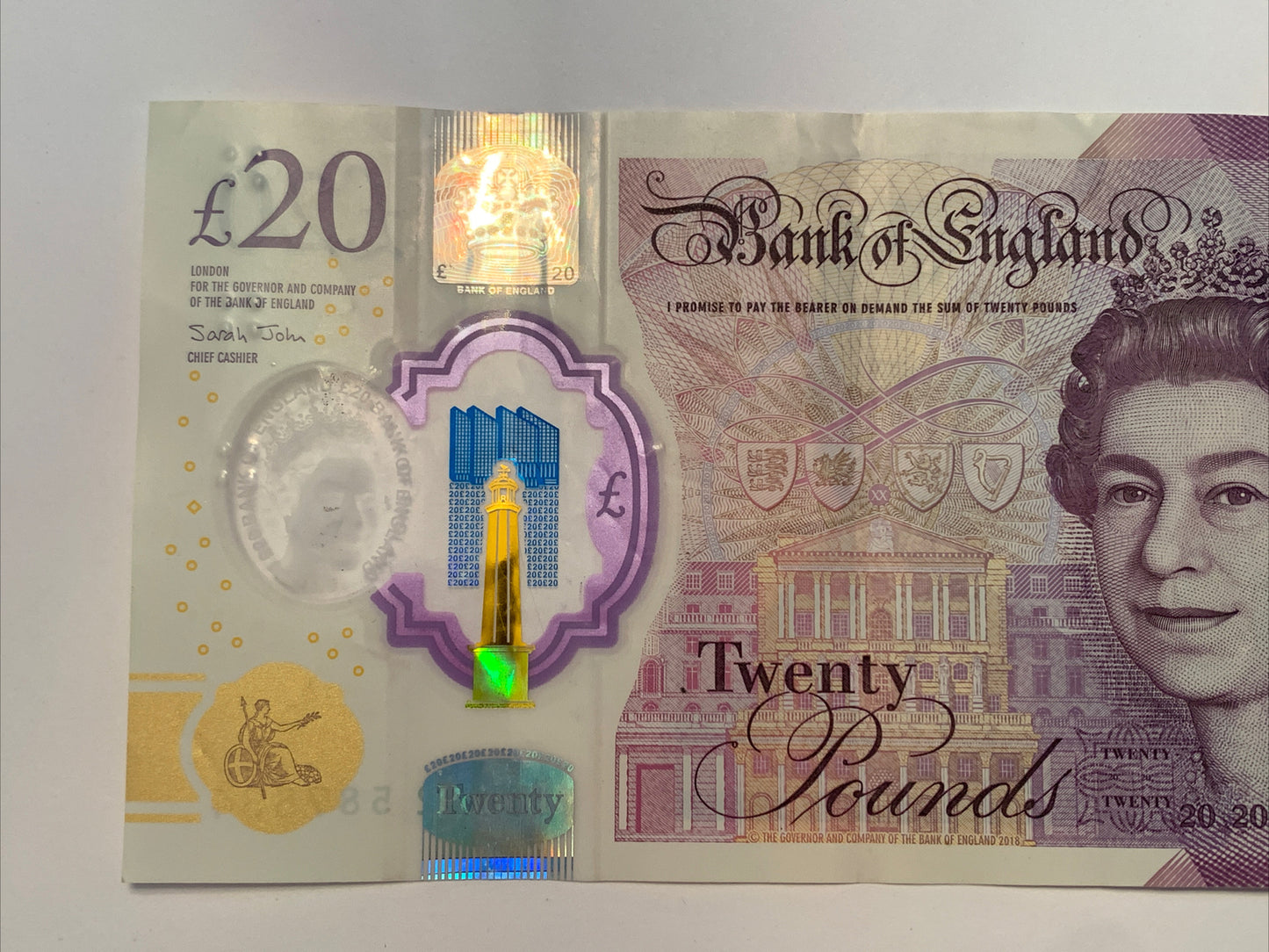 Great Britain Bank of England 20 Pound REAL Note United Kingdom Queen Elizabeth