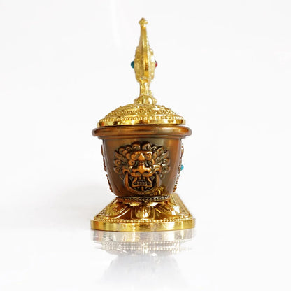 Tibetan Incense Burner Alloy Censer Containing Incense Sticks Holder Diffuser