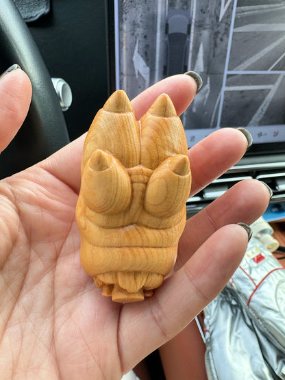 Yabai Wood Pig Trotter Hand Carved Reunion Wenwan Pendant Decor Craft