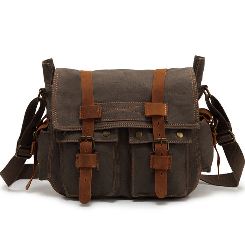 Men Canvas Shoulder bag Satchel School Shoulder Messenger Bag Postman Corss Body