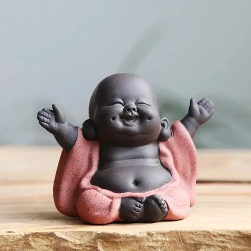 Ceramic Maitreya Buddha Statue Tea Pet Tea Sculpture Figurine Display Ornament