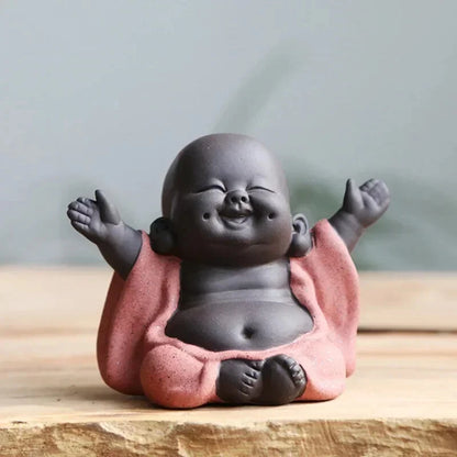 Ceramic Maitreya Buddha Statue Tea Pet Tea Sculpture Figurine Display Ornament
