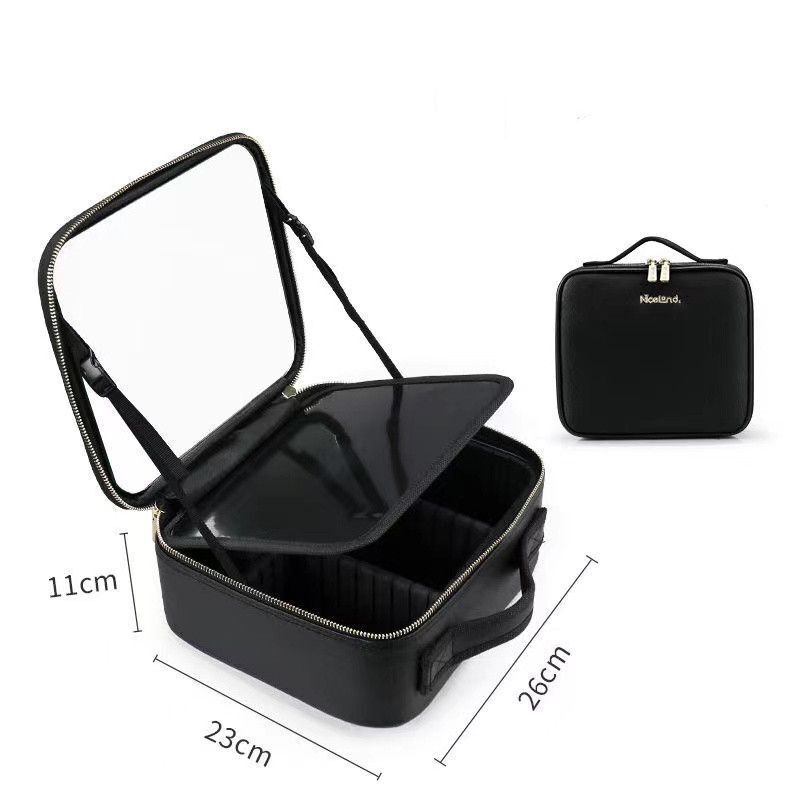 LED Light Cosmetic Bag Mirror Luxury Large Traveling Makeup Purse 26*23*11CM Bag
