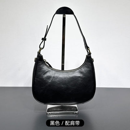 Cowhide Armpit Dumpling Bag Fashionable Versatile Leather Shoulder Handheld Bags
