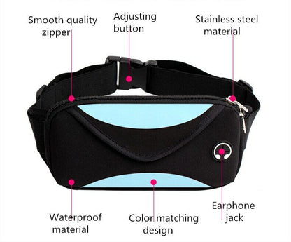 Waterproof Fanny Pack Men/women's Waist Pack Male Pouch Unisex Waist Bag Zip Bag