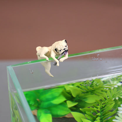Dog Fish Tank Edge Side Decor Aquarium Landscaping Ornaments Hanging Decoration