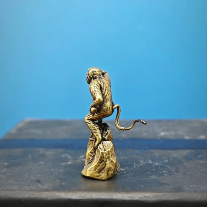 30mm Brass Stone Monkey Mini Statue Rockery Moss Micro Landscape Model Ornament