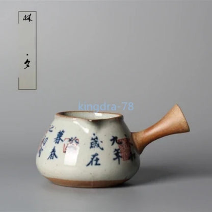 Hand-Painted Orchid Pavilion Preface Antique Coarse Pottery Kung Fu Tea Set