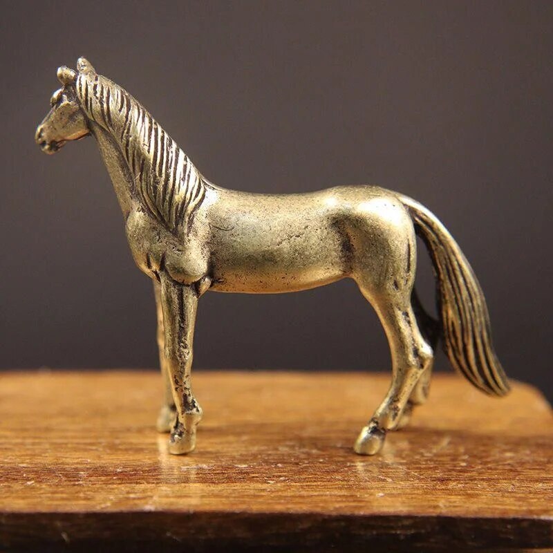 Brass Pony Ornament Solid Brass Little Steed Tea Pet Tabletop Ornament Copper