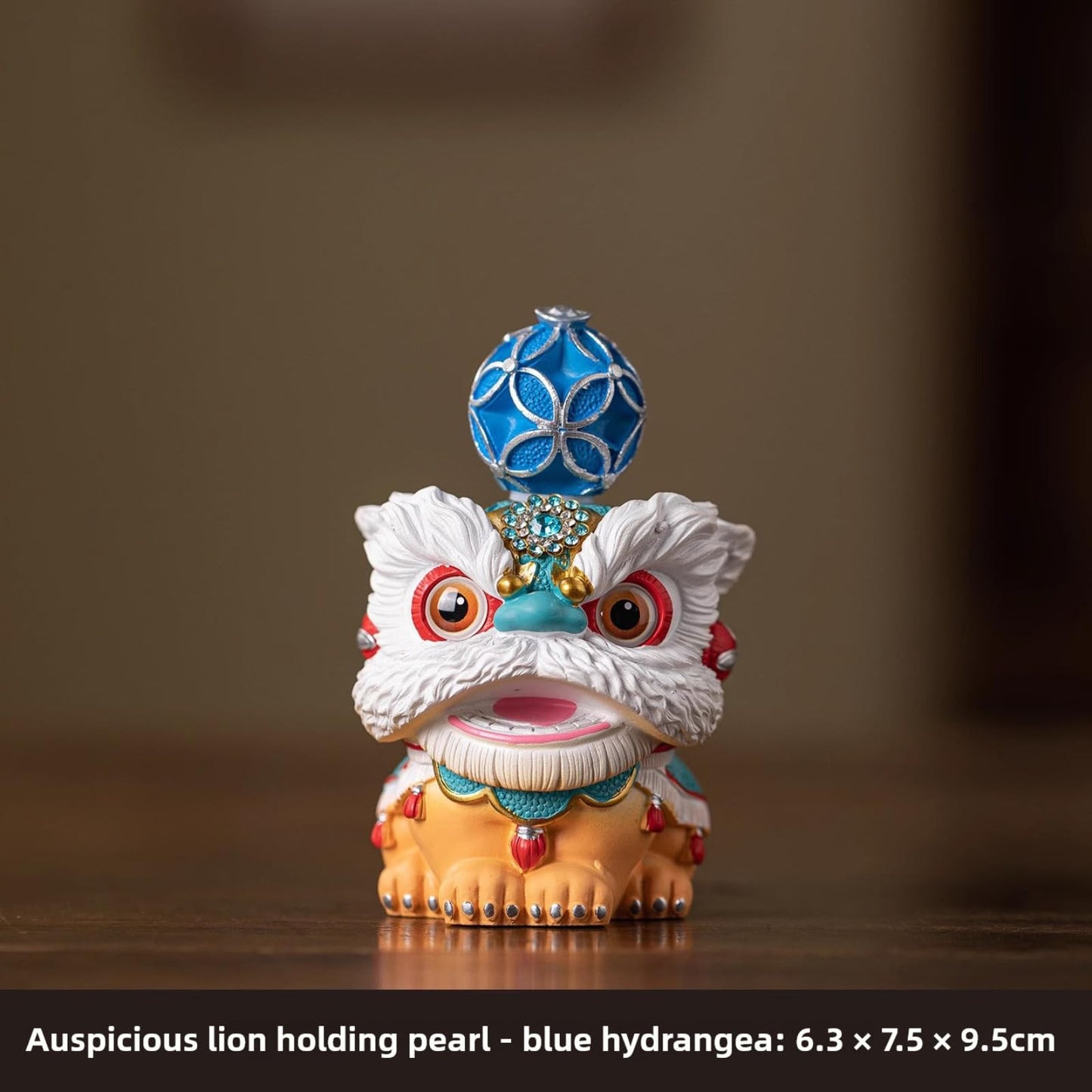 Chinese Style Rotate Hydrangea Lion Resin Tea Pet 9.5cm 3.8in Chinese Tea Set