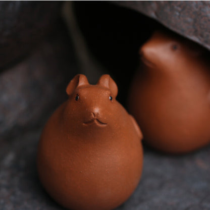 Mouse Statue Zisha Tea Pet Clay Chinese Tea Play Mud Rat Animal Antique Ornament