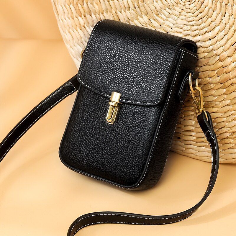 Genuine Leather Bag Mini Messenger Bag Handbag Purse Small Shoulder Purse Cotton