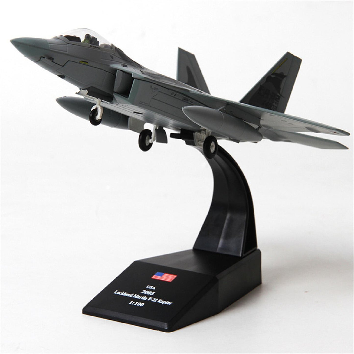 1/100 F-22 Aircraft Model Simulation Raptor Fighter Aviation Military Exhibition