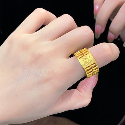 Abacus Adjustable 22 K 23 K 24 K Gilding Gold GP Jewelry Ring
