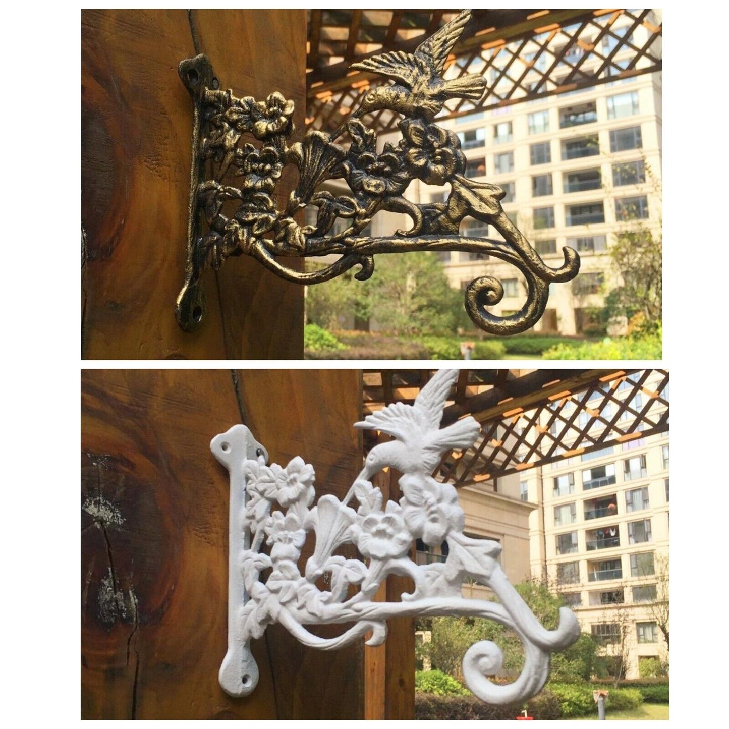 Hanging Plant Bracket Hooks Cast Iron Decorative Flower Basket Wind Chime Hanger