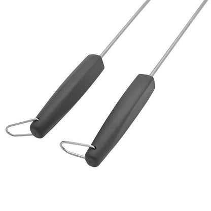 Meat Hook Stainless Steel BBQ Grilling Wood Handle Skewers Set Tools Accessories