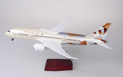 1:130 43CM ETIHAD BOEING 787 Passenger Plane Landing Gear Resin Aircraft Model