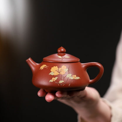 Yixing Zisha Teapot Shi Piao Handmade Original Dahongpao Clay Floral Relief New