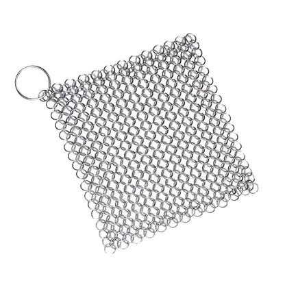 1Pack 7" Outdoor Grills Stainless Steel Chainmail Scrubber Tough on Grime