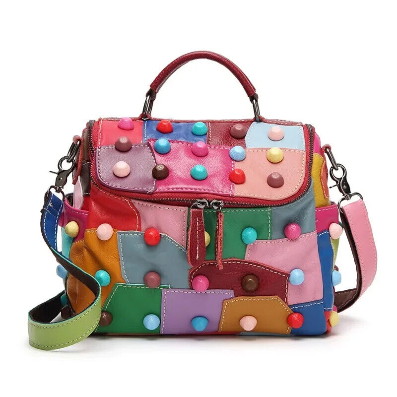 Women's Message Bag Girls Patchwork Street Travel Shoulder Bags