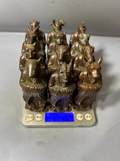 12 Pcs Chinese Zodiac Animal Statue Holy Beast Figurine Collections Feng Shui