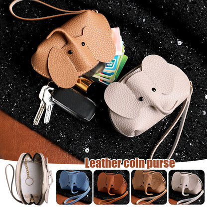 Women PU Leather Elephant Shape Wallet Zipper Coin Mini Purse Key Kard Bag