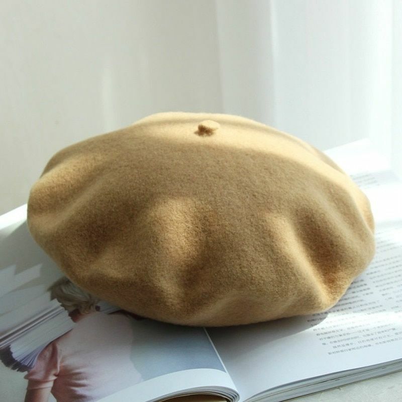 Berets Hat 100% Pure Wool French Artist Women Painter Vintage Warm Walking Cap