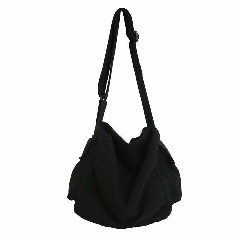 Portable Large Capacity Packages Solid Black Nylon Shoulder Bags Travle Bags