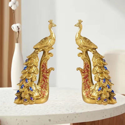 Peacock Resin Crafts Store Wedding Birthday Gift Figurine Home Art Decor
