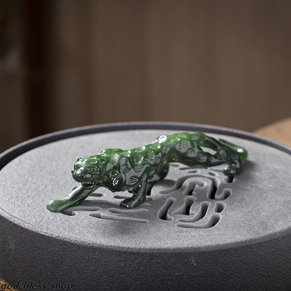 Chinese Resin Tea Pet Leopard Color Change Table Decoration Creative Tea Play