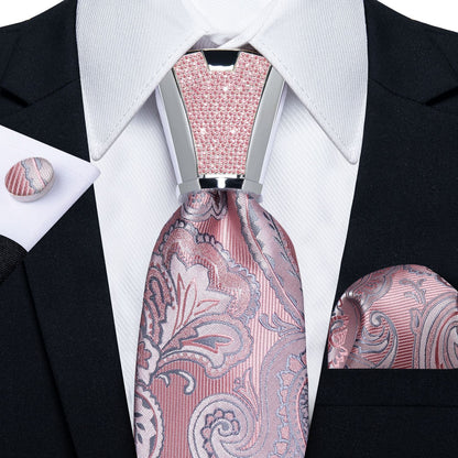 Men Necktie 3Pcs Luxury Striped Ties Cufflinks Pocket Square Wedding Accessories