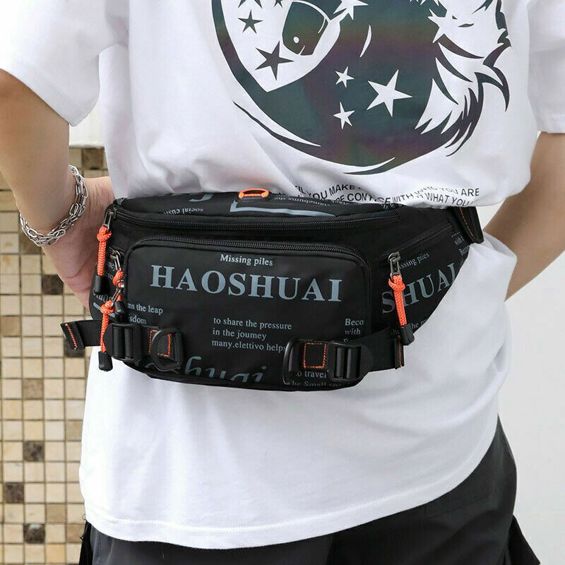 Letter Waist Bags For Men Nylon Waist Packs Belt Bag Fanny Pack Chest Bags