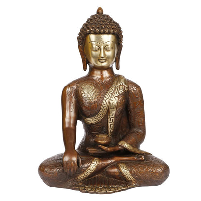 Brass Lord Gautam Buddha Idol Figurine Home Decor Vastu Feng Shui Buddhism