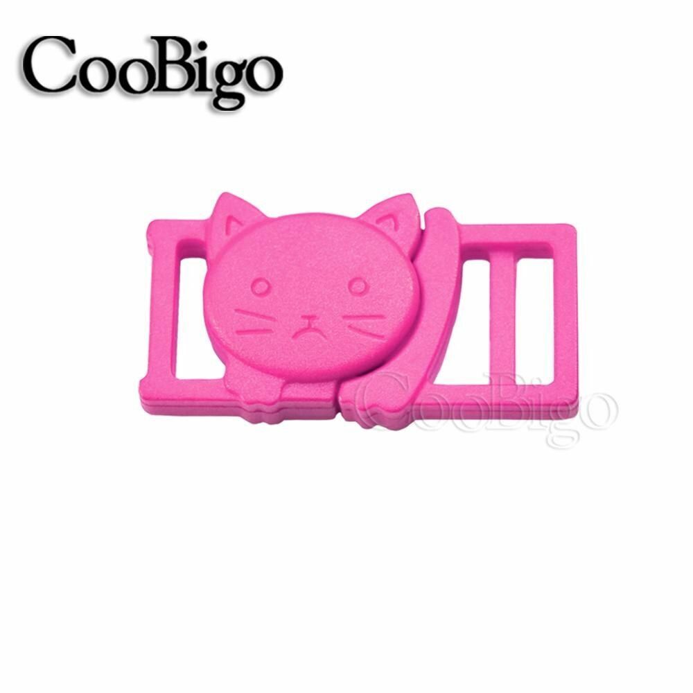 Cat Head Plastic Side Release Buckle Clips Outdoor Backpack Pet Collar 12pcs