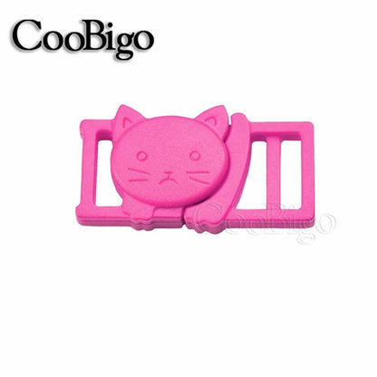 Cat Head Plastic Side Release Buckle Clips Outdoor Backpack Pet Collar 12pcs