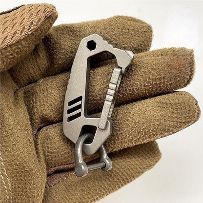 Titanium Alloy Carabiner Keychain Clip Outdoor Multi Tool EDC Car Keychain Gift