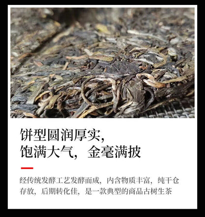 Yunnan Tea Menghai Banpen Laozhai Pu'er Raw Tea 357g Cake Tea