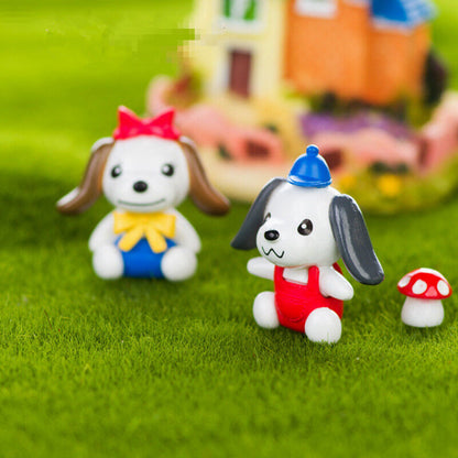 Mini 2 Pcs Miniature Dogs or Rabbits Dollhouse Decor Supplies Furniture Handmade