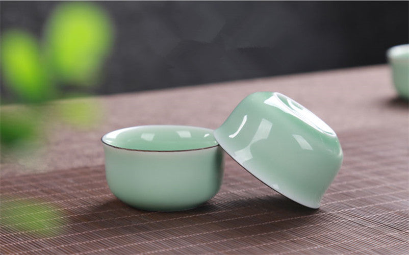 Two Packs China Tea Cup Porcelain Fish Relief Cup of Tea Chinese Kungfu Tea Cups