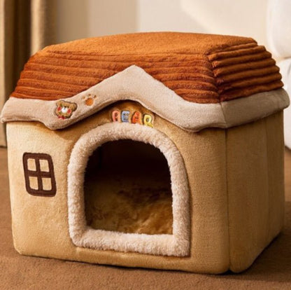 Sleep Kennel Pet Nest Warm Removable Cave Bed