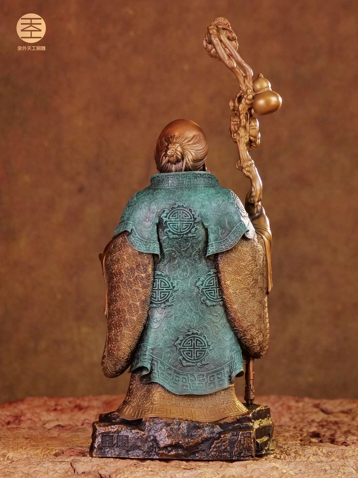 Brass Chinese God Longevity Statue Immortal Figure Artwork Home Decor Gift