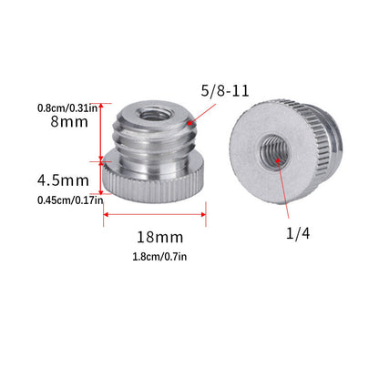 1/4'', 3/8" Female to 5/8" Male Aluminum Alloy Screw Adapter For Camera Tripod