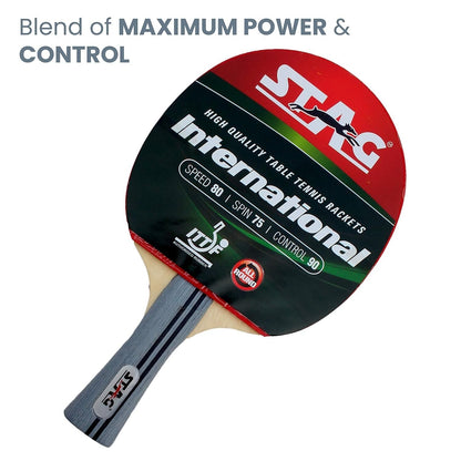 Table Tennis Racquet with wodden case 180 grams Intermediate ITTF Approved