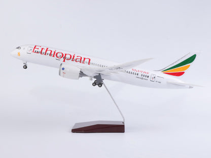 1:130 43CM Ethiopian BOEING 787 Airplane Landing Gear Resin Aircraft Plane Model