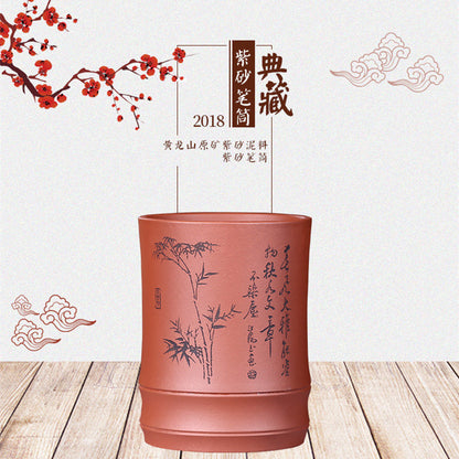 Big Tea Cup Authentic Yixing Zisha Teacup Brush Pot Pen Container Pencil Vase