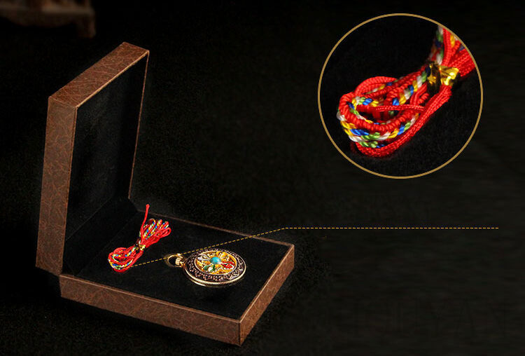 3.5cm New Buddhism Holy Blessed Gilt Copper Dorje Locket Prayer Box Pendant